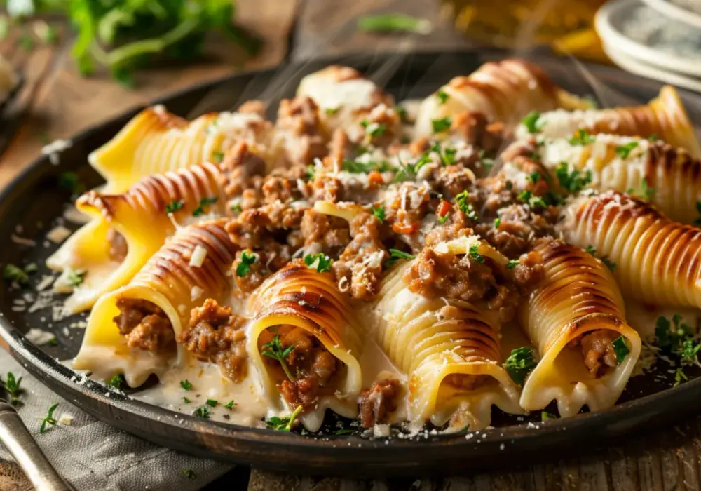 Makaron muszle z mięsem mielonym: nowy wymiar lasagne - przepis