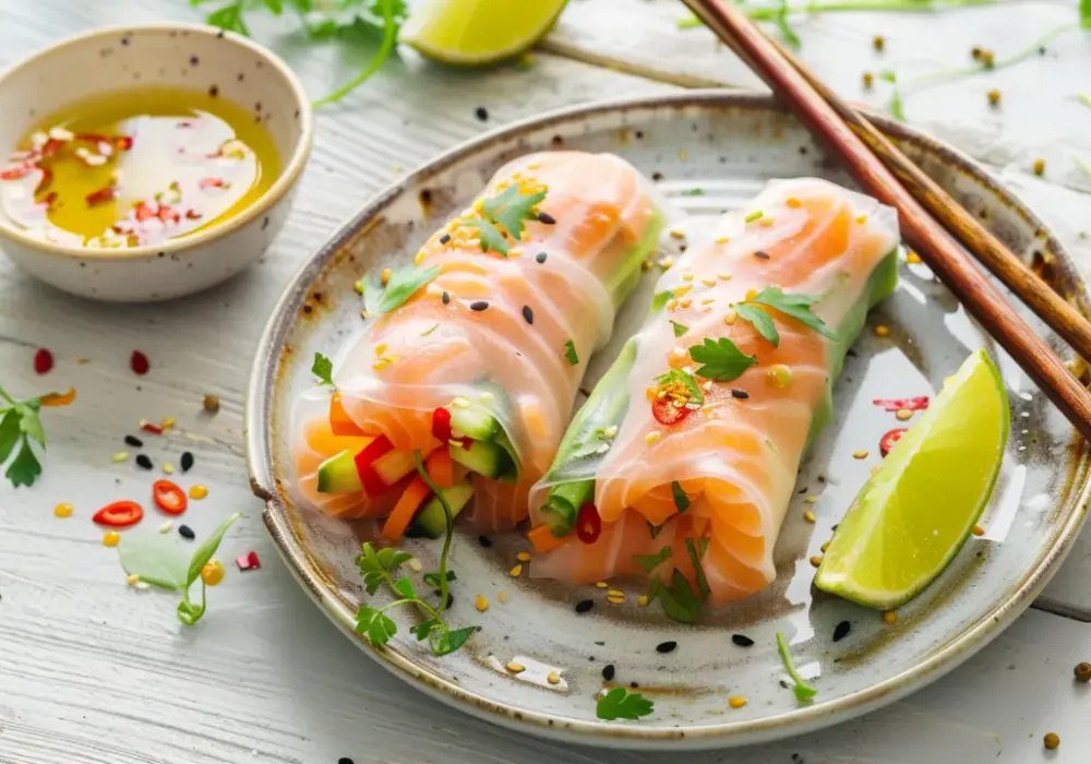Spring rolls z łososiem: azjatycka przekąska w 15 minut gotowa!