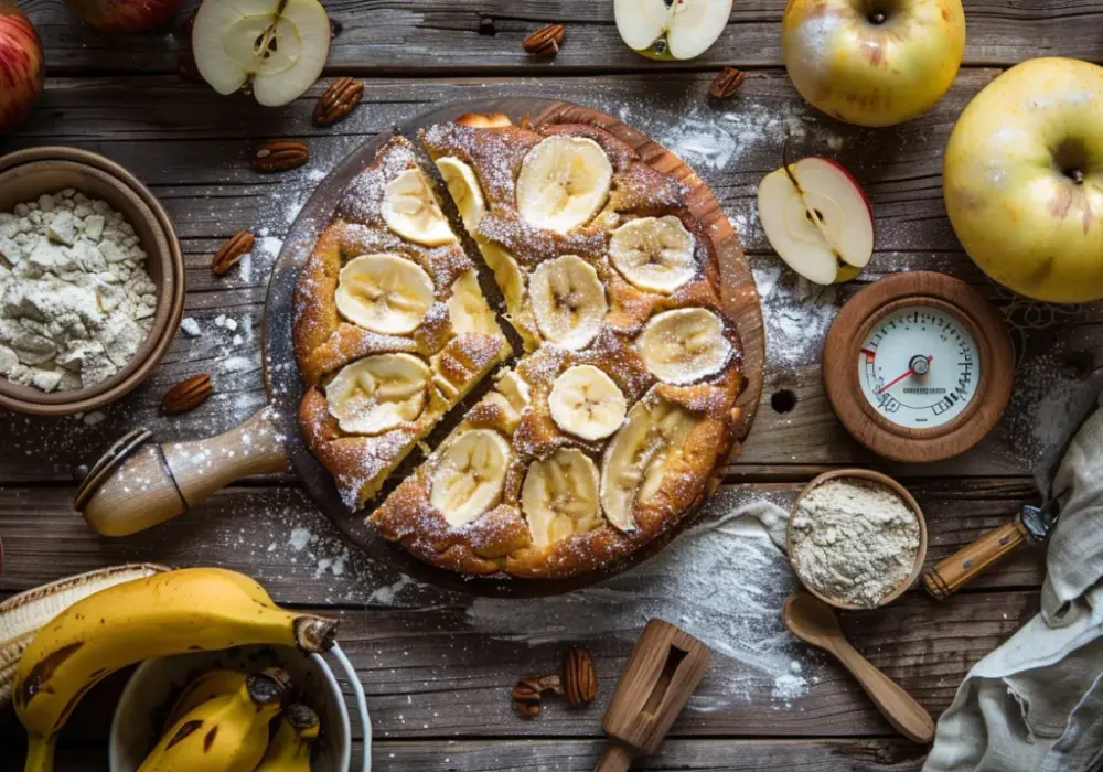 Szybkie ciasto z bananami i jabłkami: deser w 30 minut dla zabieganych