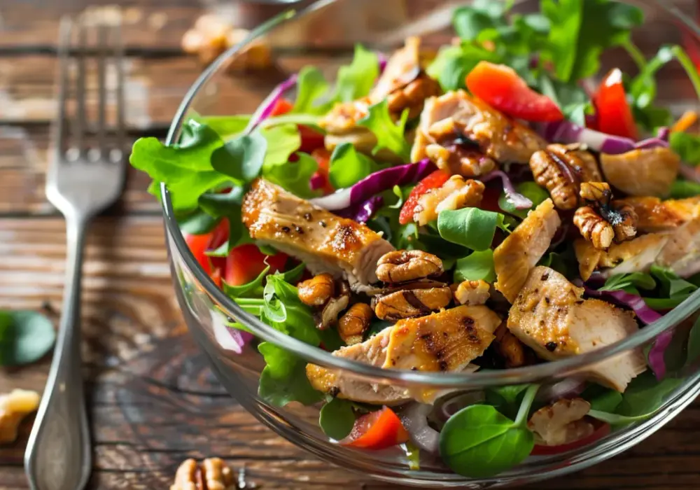 Sałatka z orzechami i kurczakiem: Fit lunch do pracy na cały tydzień