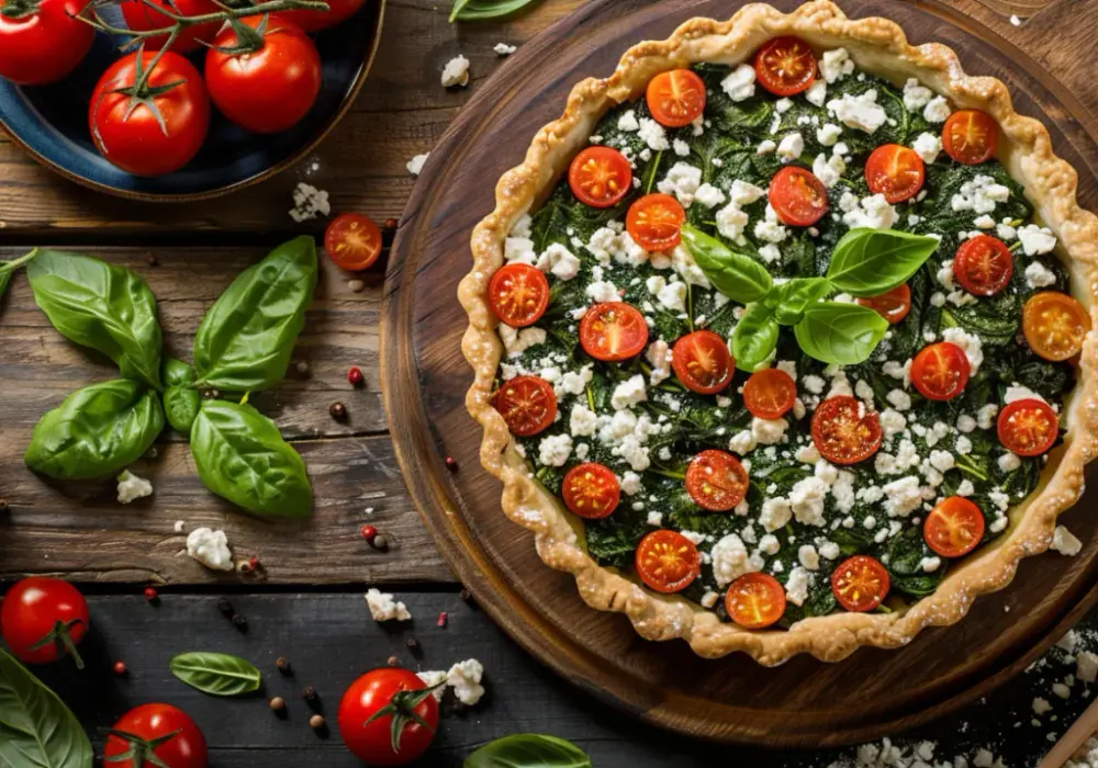 Tarta szpinak feta pomidory: śródziemnomorski smak w Twojej kuchni