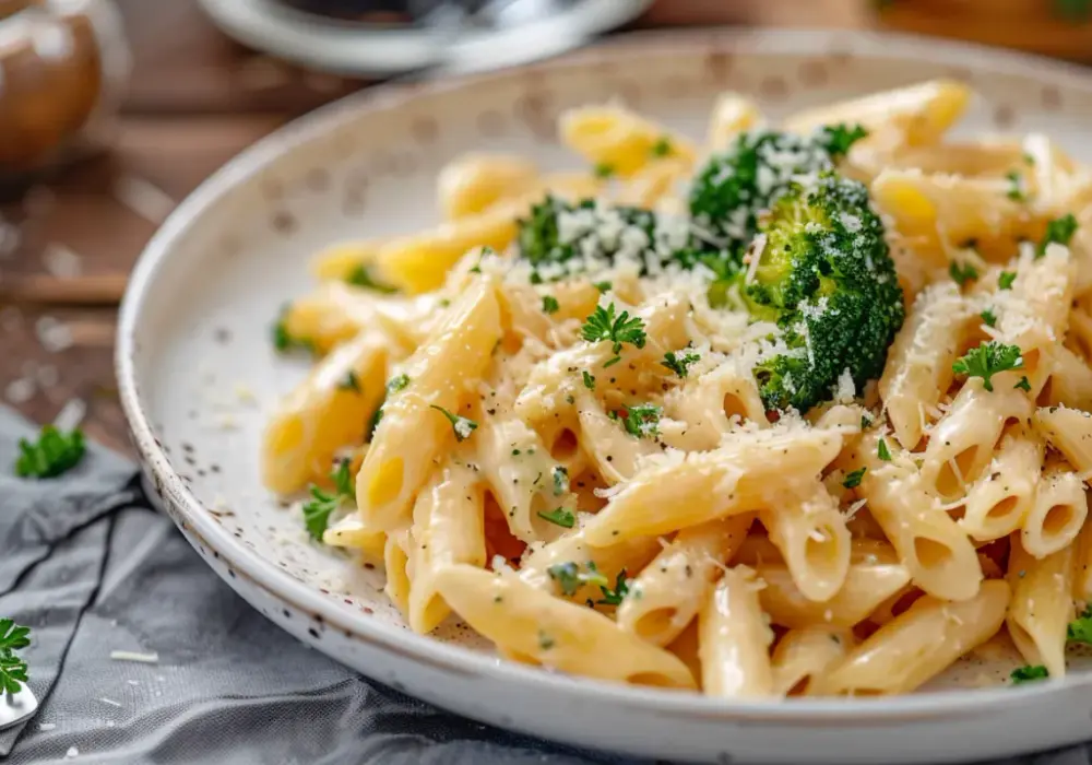 Przepyszne comfort food: Makaron z brokułami i kremowym serem topionym