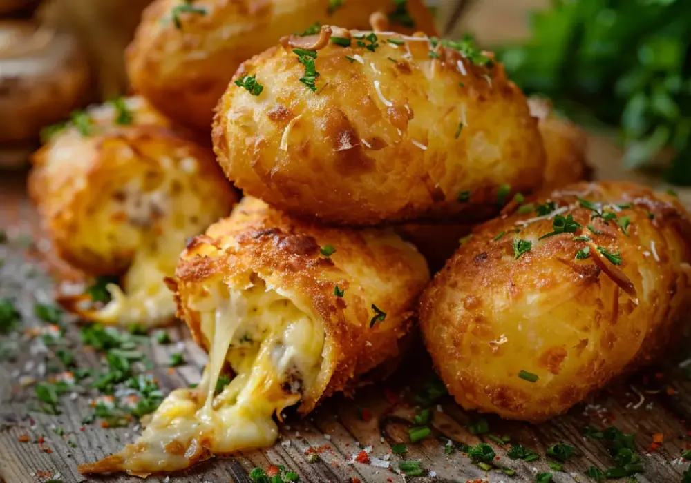 Krokiety z mozzarellą, pieczarkami i francuskim ciastem: Sycący obiad