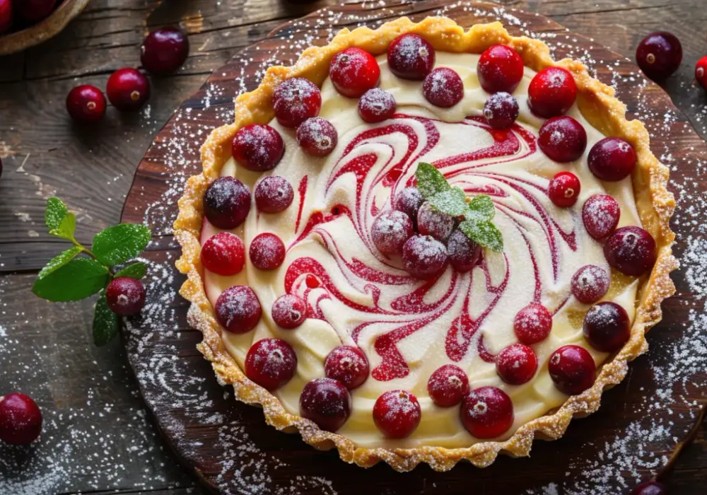 Tarta z żurawiną i białą czekoladą: słodko-kwaśny raj na Twoim talerzu