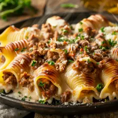 Makaron muszle z mięsem mielonym: nowy wymiar lasagne - przepis