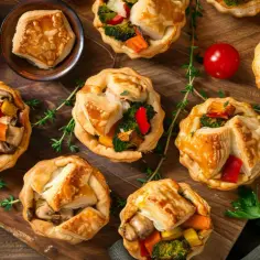 Muffiny z ciasta francuskiego z kurczakiem: szybka przekąska na imprezę