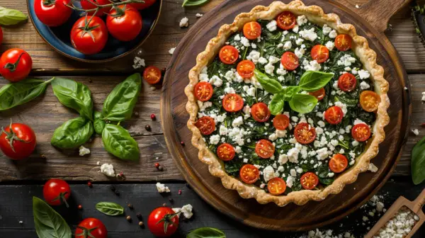 Tarta szpinak feta pomidory: śródziemnomorski smak w Twojej kuchni