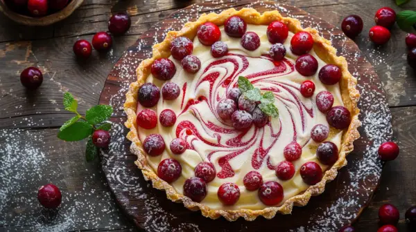 Tarta z żurawiną i białą czekoladą: słodko-kwaśny raj na Twoim talerzu